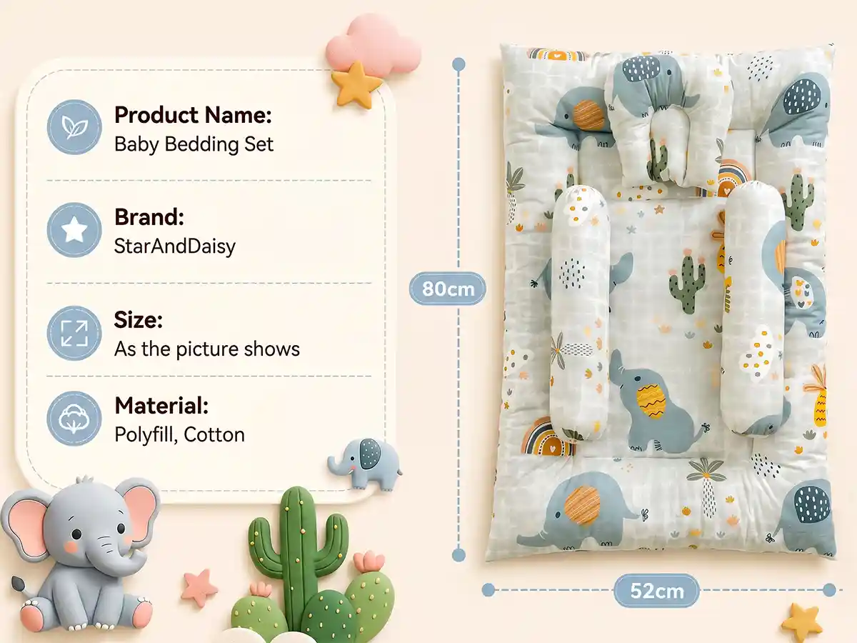bedding set with Elephant print