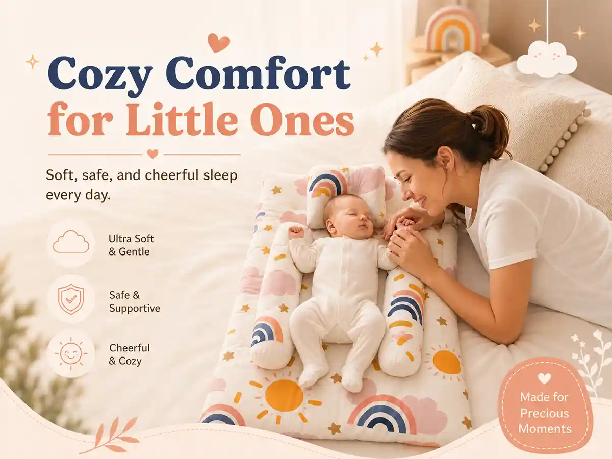 bedding set with rainbow print