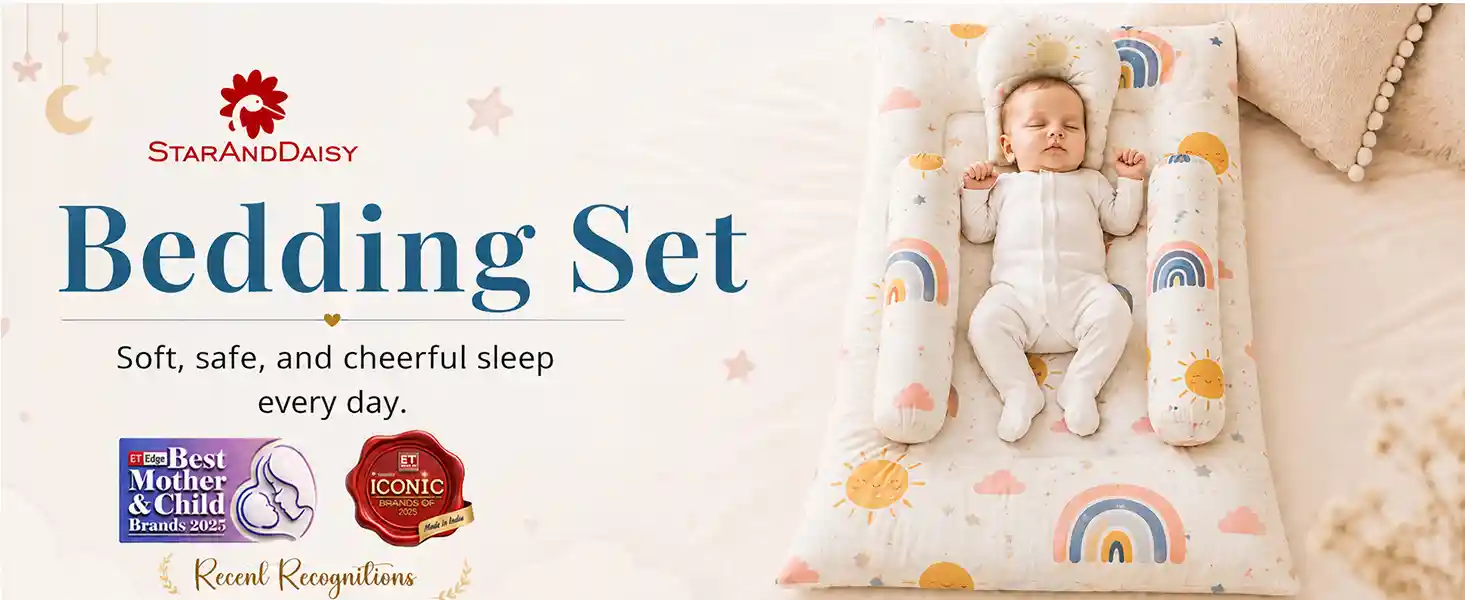 bedding set with rainbow print
