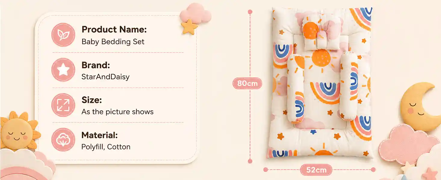 bedding set with rainbow print