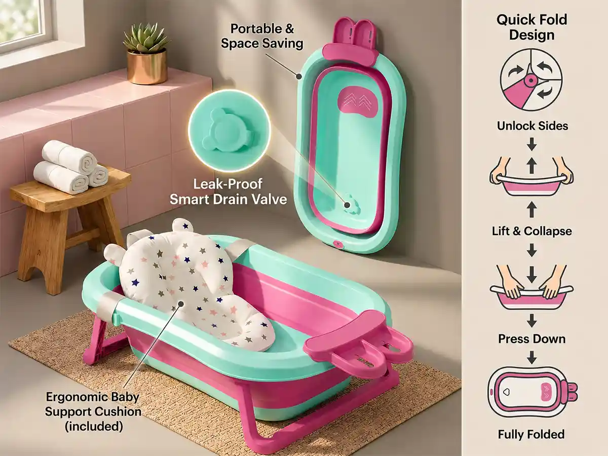 bt luxe with soap bar and cushion- Green Pink