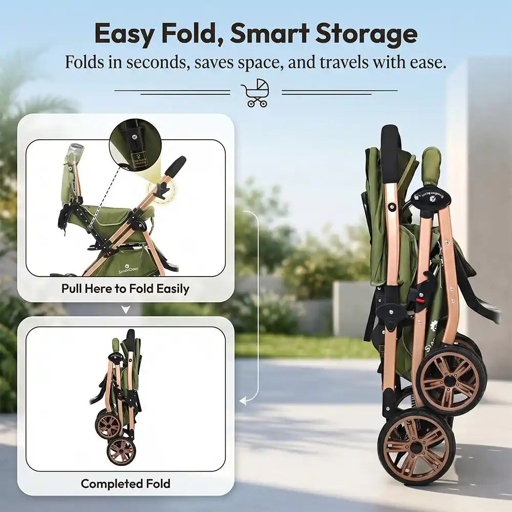 daisy trot stroller - green