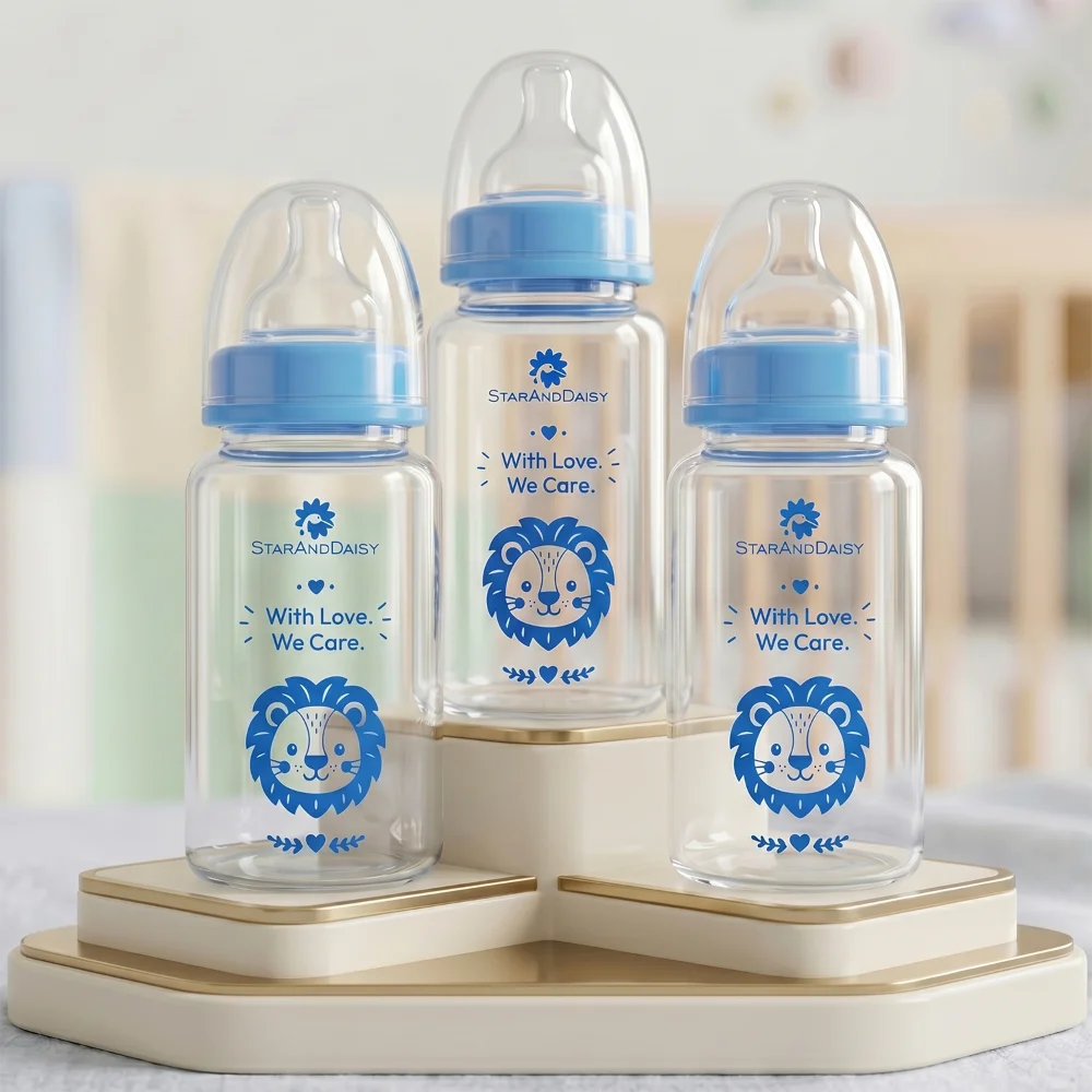 StarAndDaisy Borosilicate Glass Feeding Bottle for Babies
