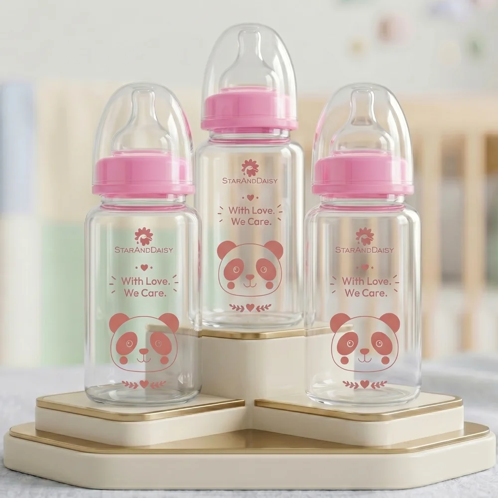 StarAndDaisy Borosilicate Glass Feeding Bottle for Babies