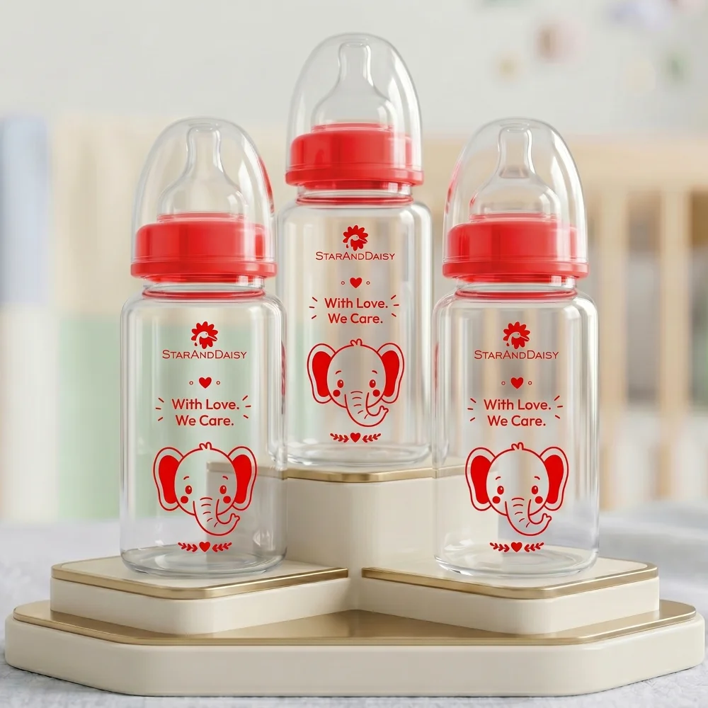 StarAndDaisy Borosilicate Glass Feeding Bottle for Babies