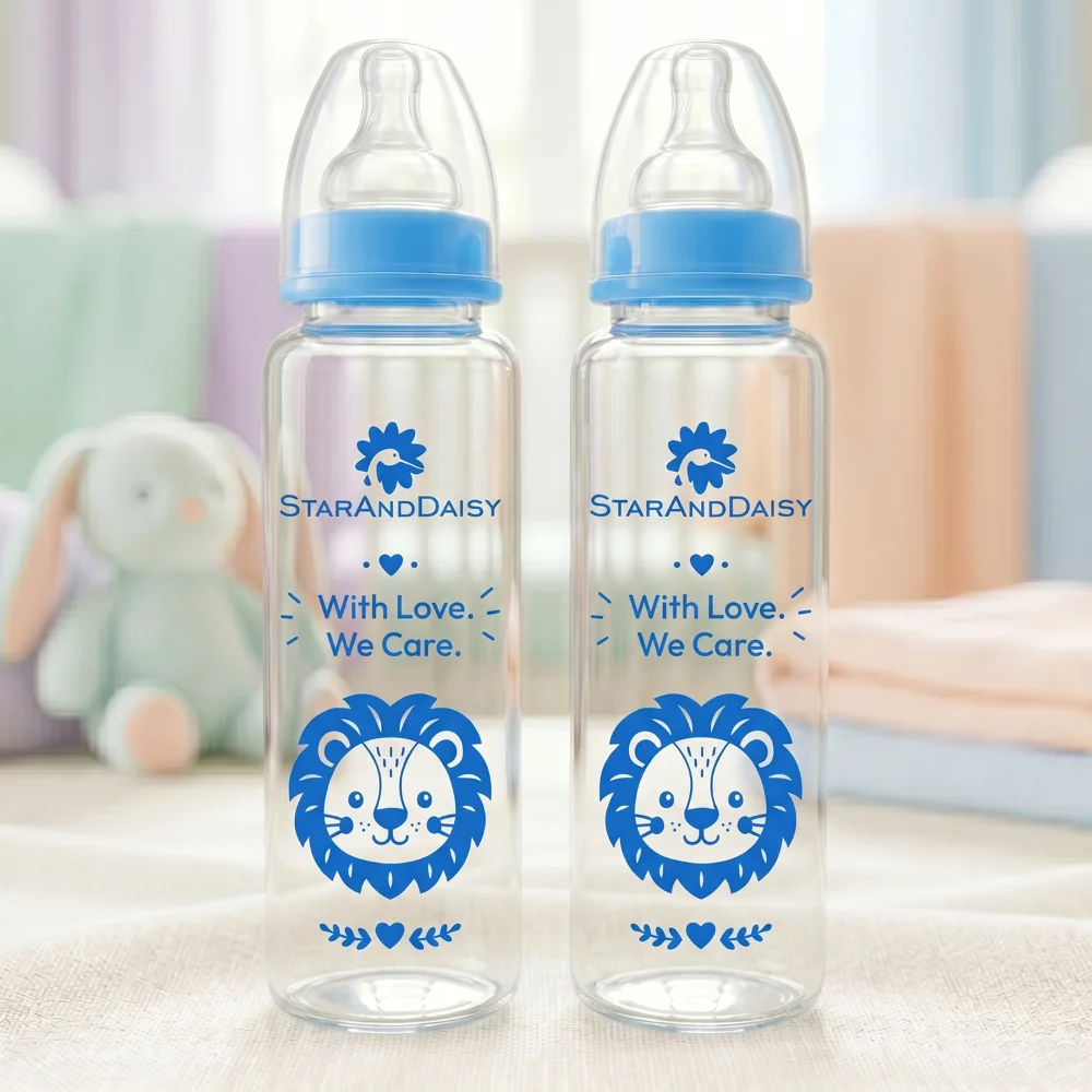 StarAndDaisy Borosilicate Glass Feeding Bottle for Babies