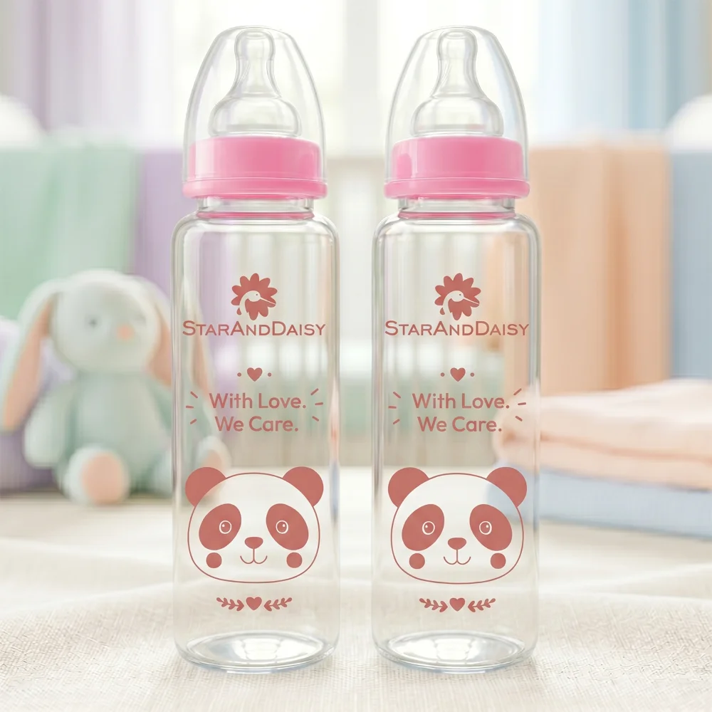 StarAndDaisy Borosilicate Glass Feeding Bottle for Babies