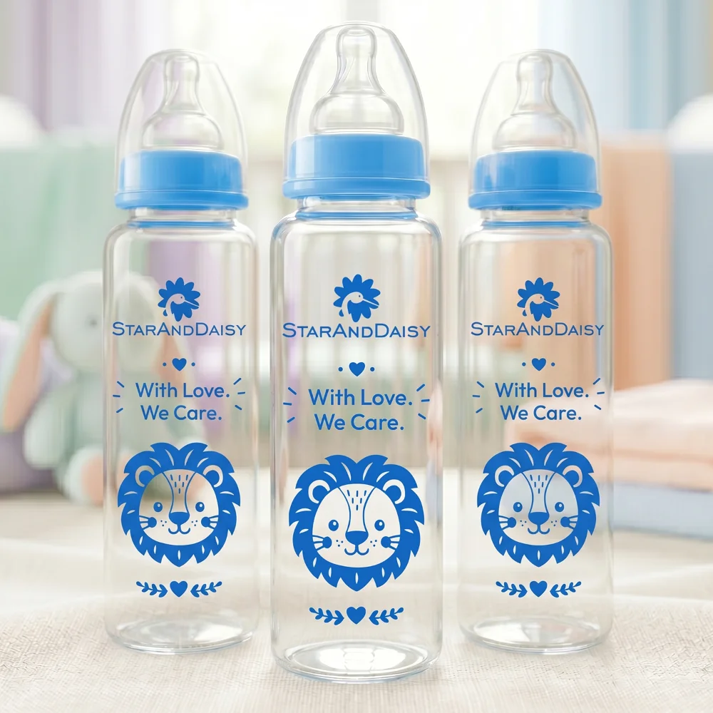 StarAndDaisy Borosilicate Glass Feeding Bottle for Babies