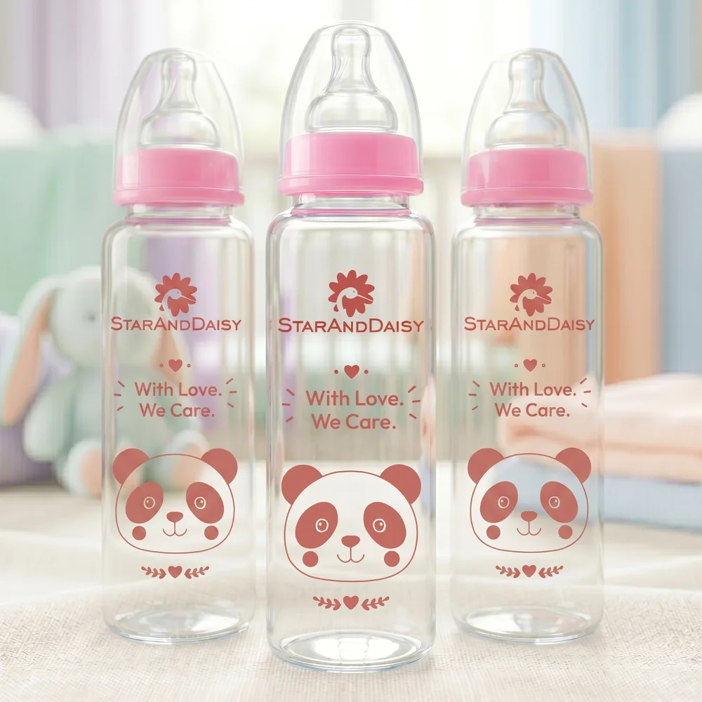 StarAndDaisy Borosilicate Glass Feeding Bottle for Babies