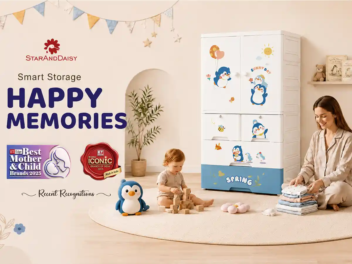 StarAndDaisy Kids Wardrobe for Children with Spacious Storage and Multi-Shelf Organizer