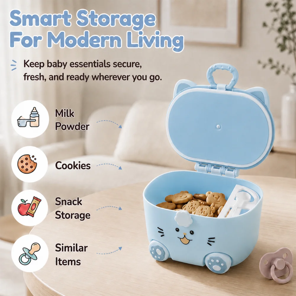 kitty milk powder container - blue