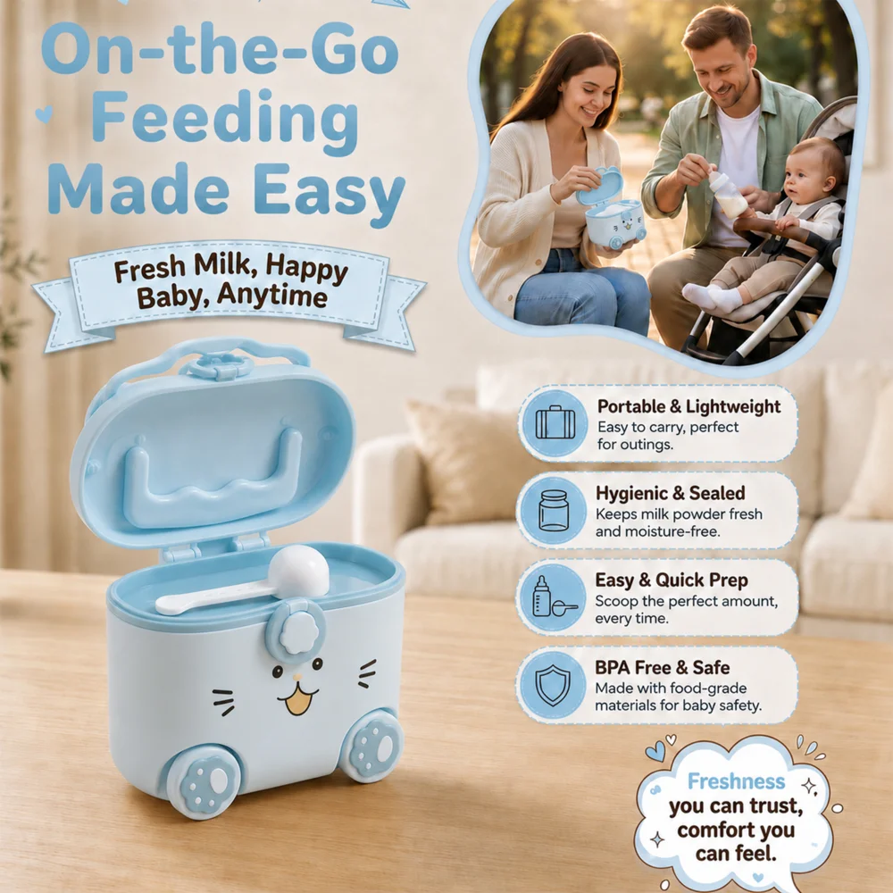 kitty milk powder container - blue