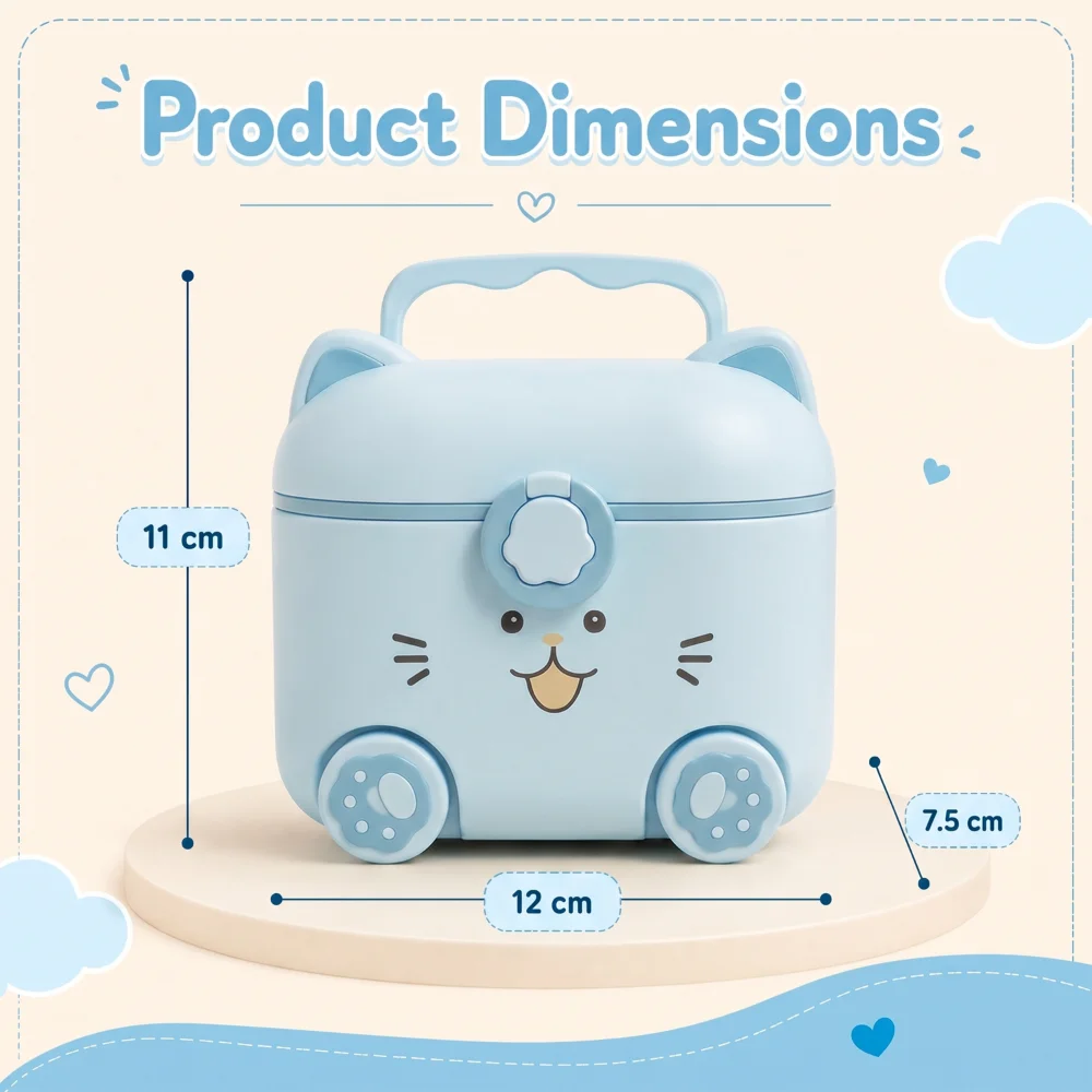 kitty milk powder container - blue