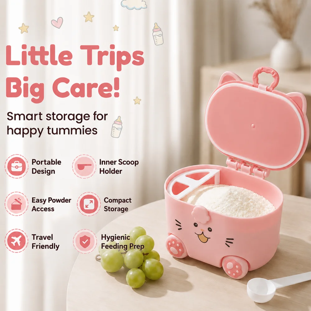 kitty milk powder container - pink