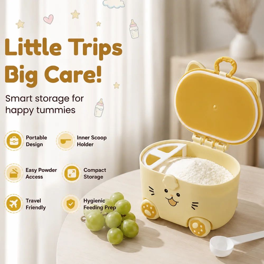 kitty milk powder container - yellow