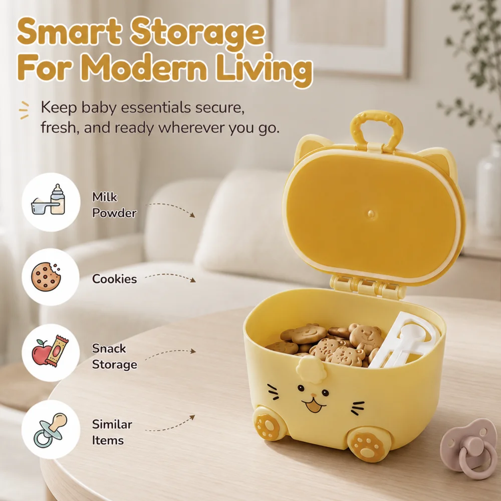 kitty milk powder container - yellow