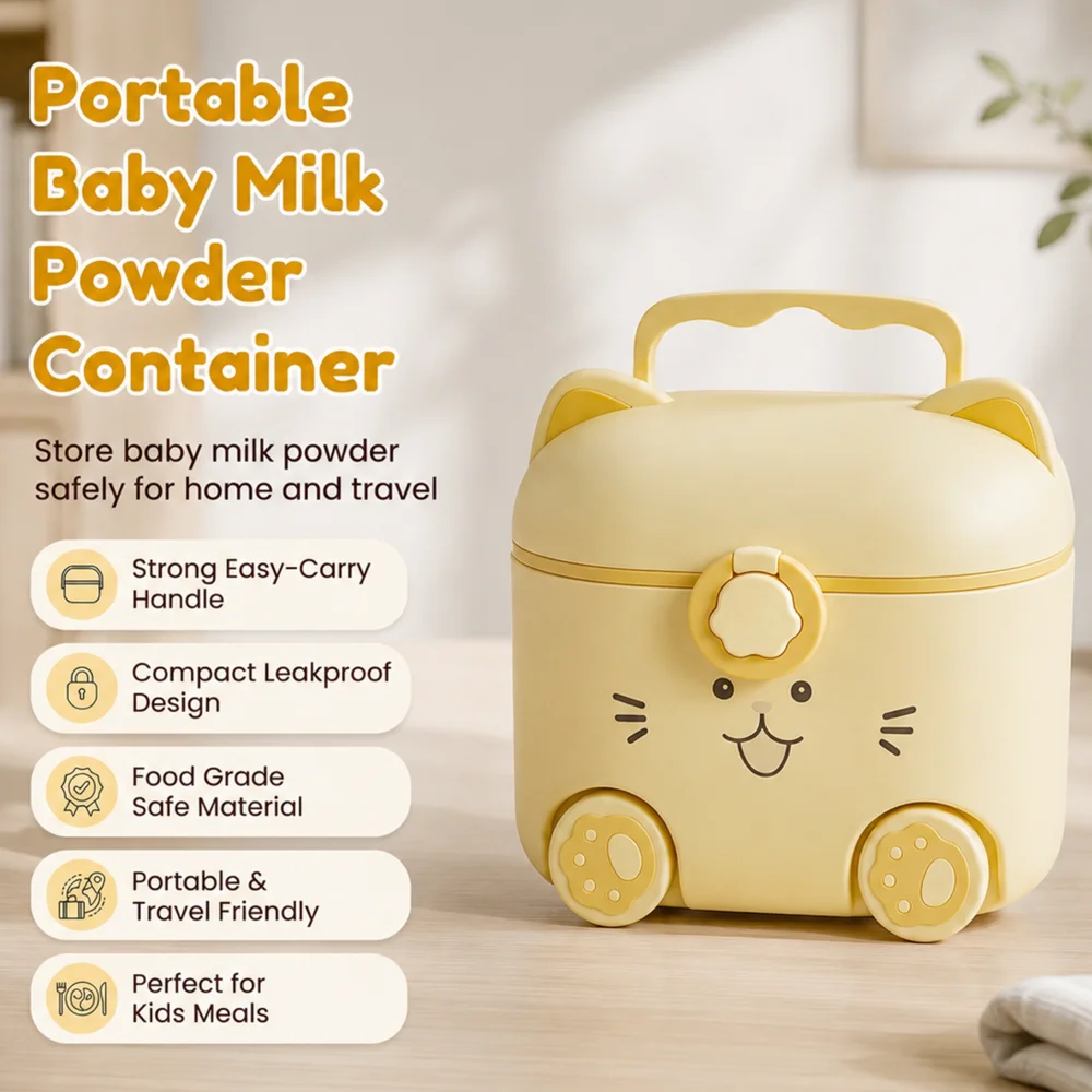 kitty milk powder container - yellow