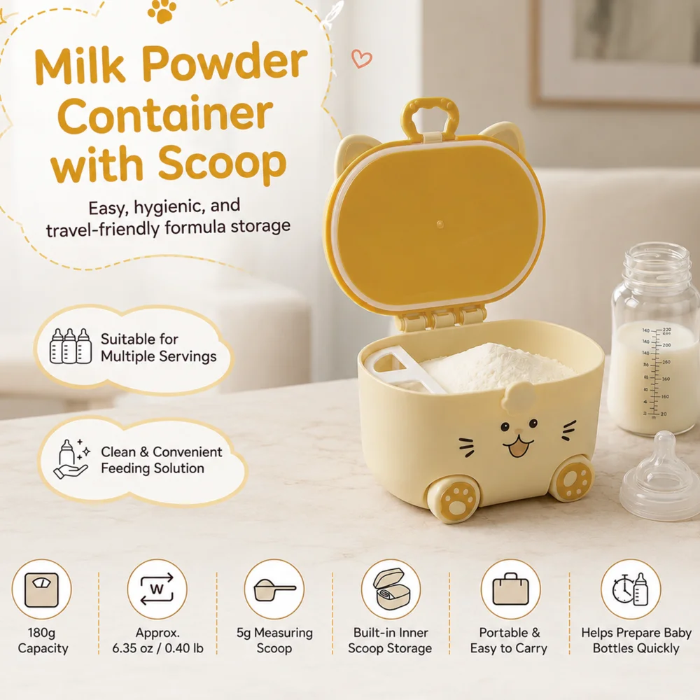 kitty milk powder container - yellow