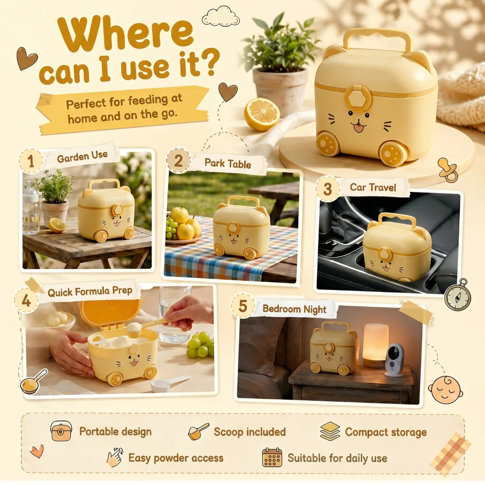 kitty milk powder container - yellow
