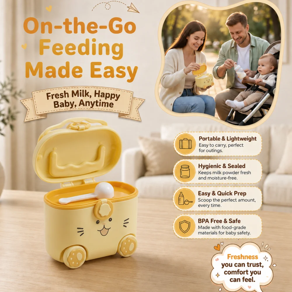 kitty milk powder container - yellow