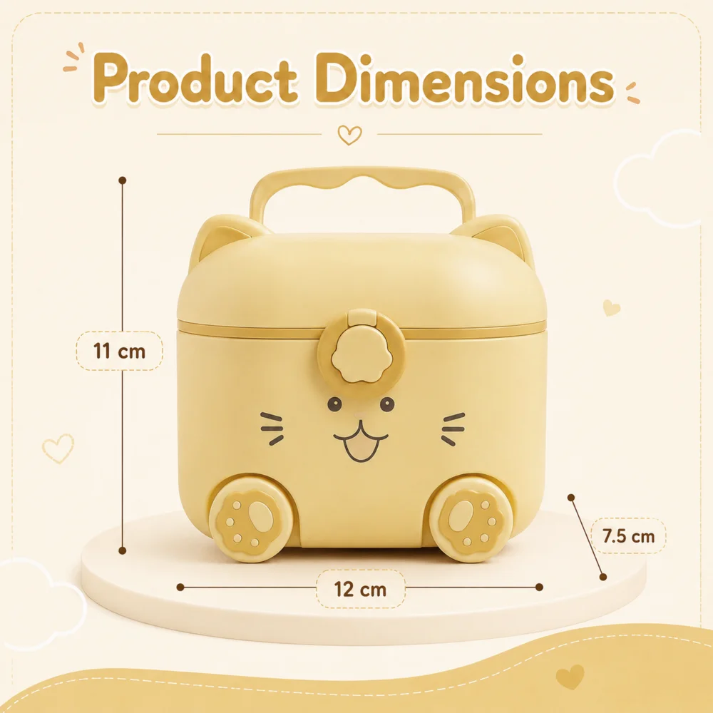 kitty milk powder container - yellow