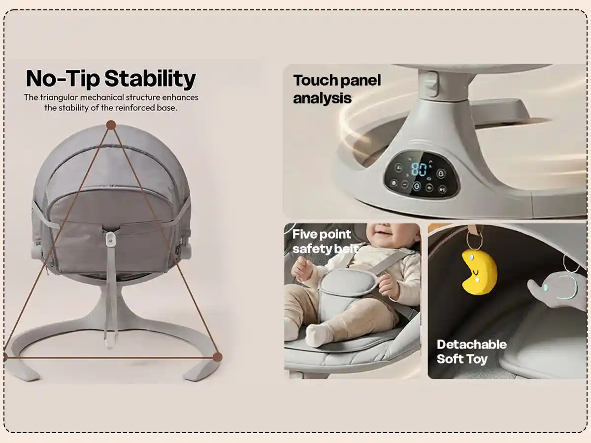 multi functional rocking chair-Grey