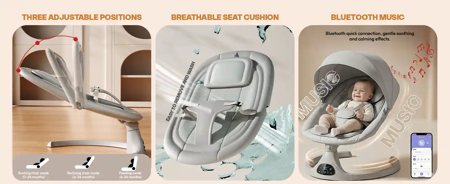 multi functional rocking chair-Grey