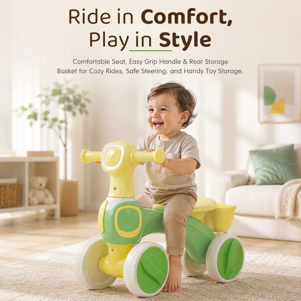 ride in comfort 4-Wheel Baby Ride-On with LED Headlight green