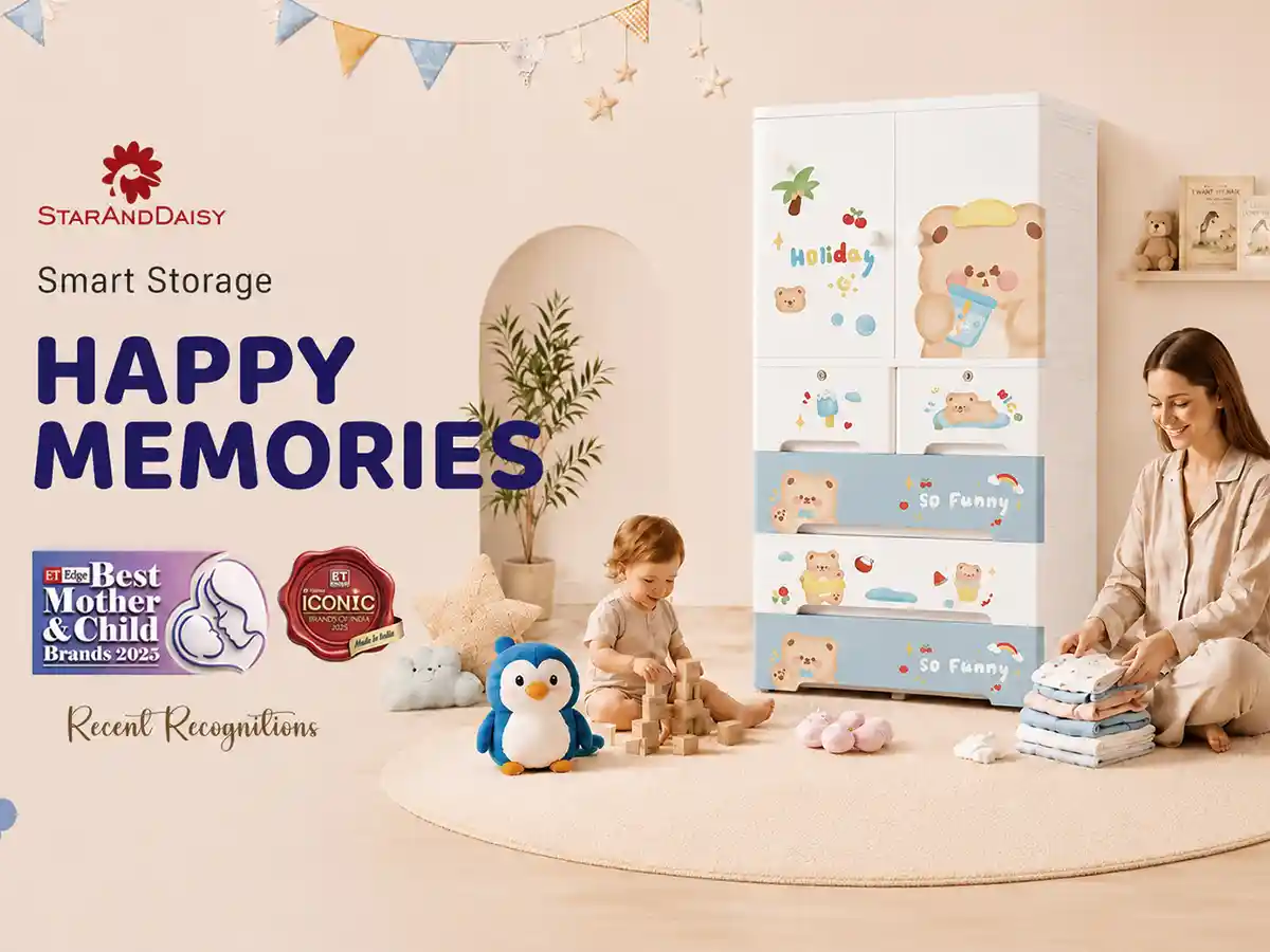 StarAndDaisy Kids Wardrobe for Children with Spacious Storage and Multi-Shelf Organizer
