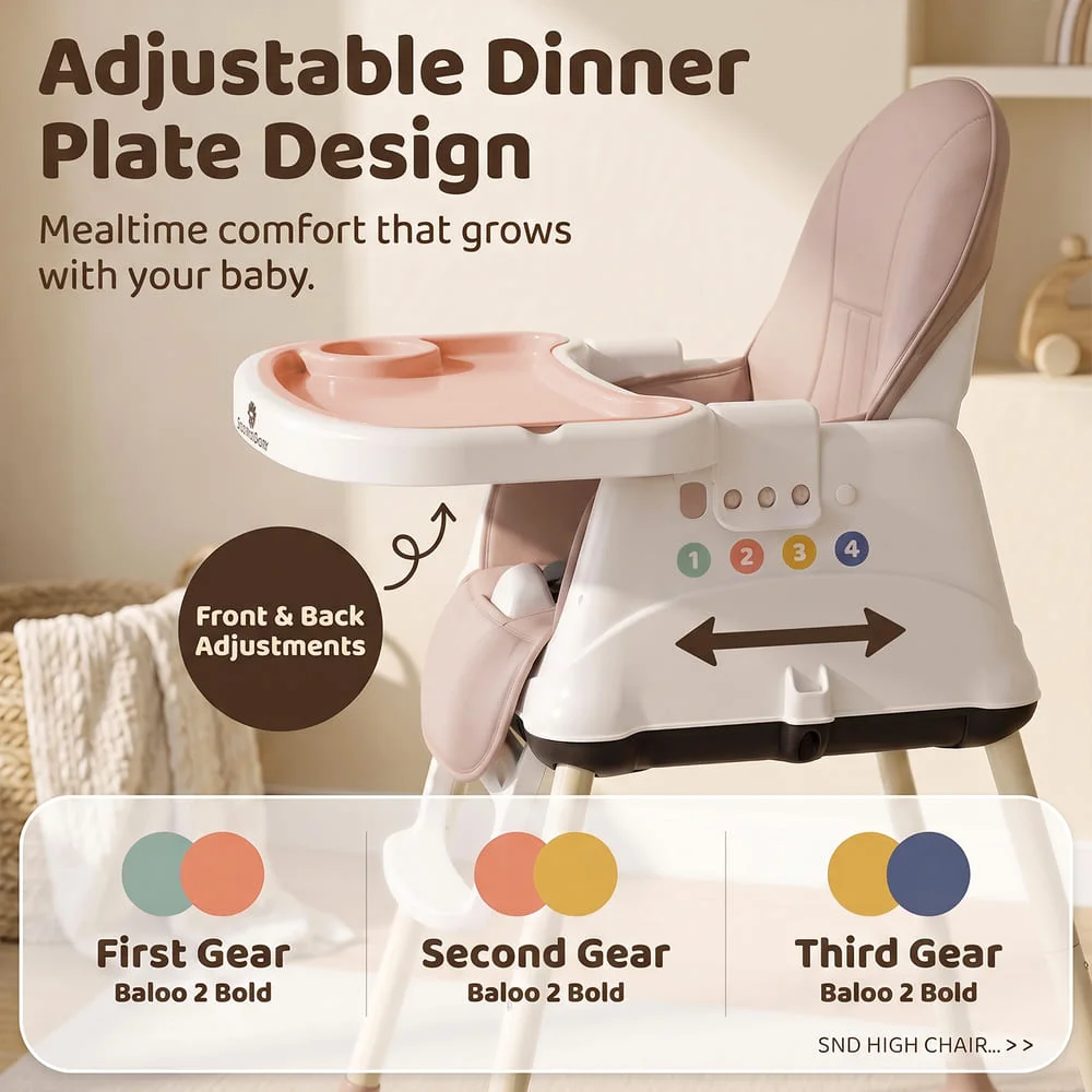 3 In 1 High chair Pink