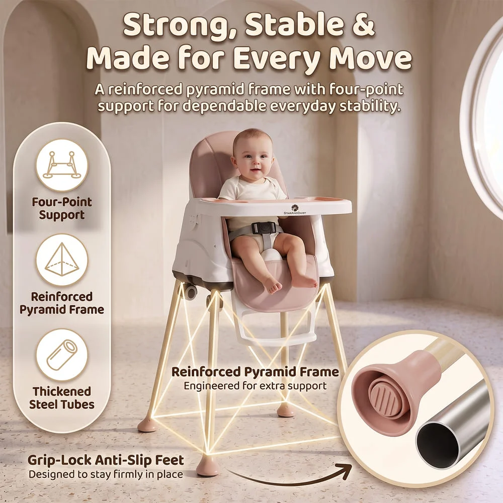 3 In 1 High chair Pink