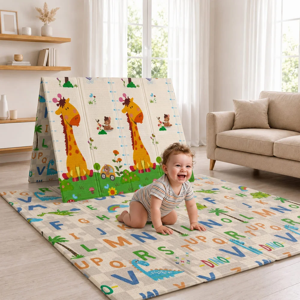 Alphabet & giraffe print playmat