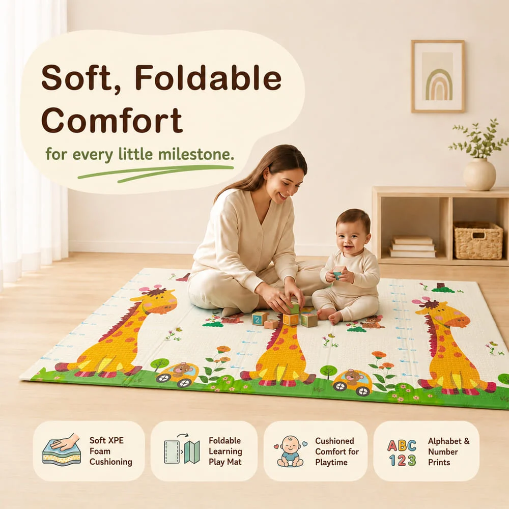 Alphabet & giraffe print playmat