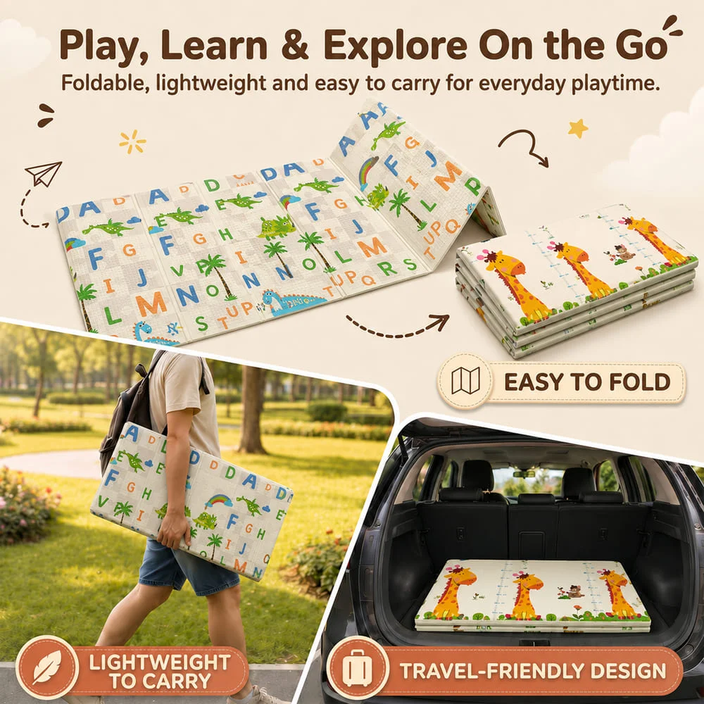 Alphabet & giraffe print playmat