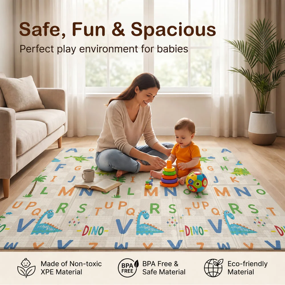 Alphabet & giraffe print playmat