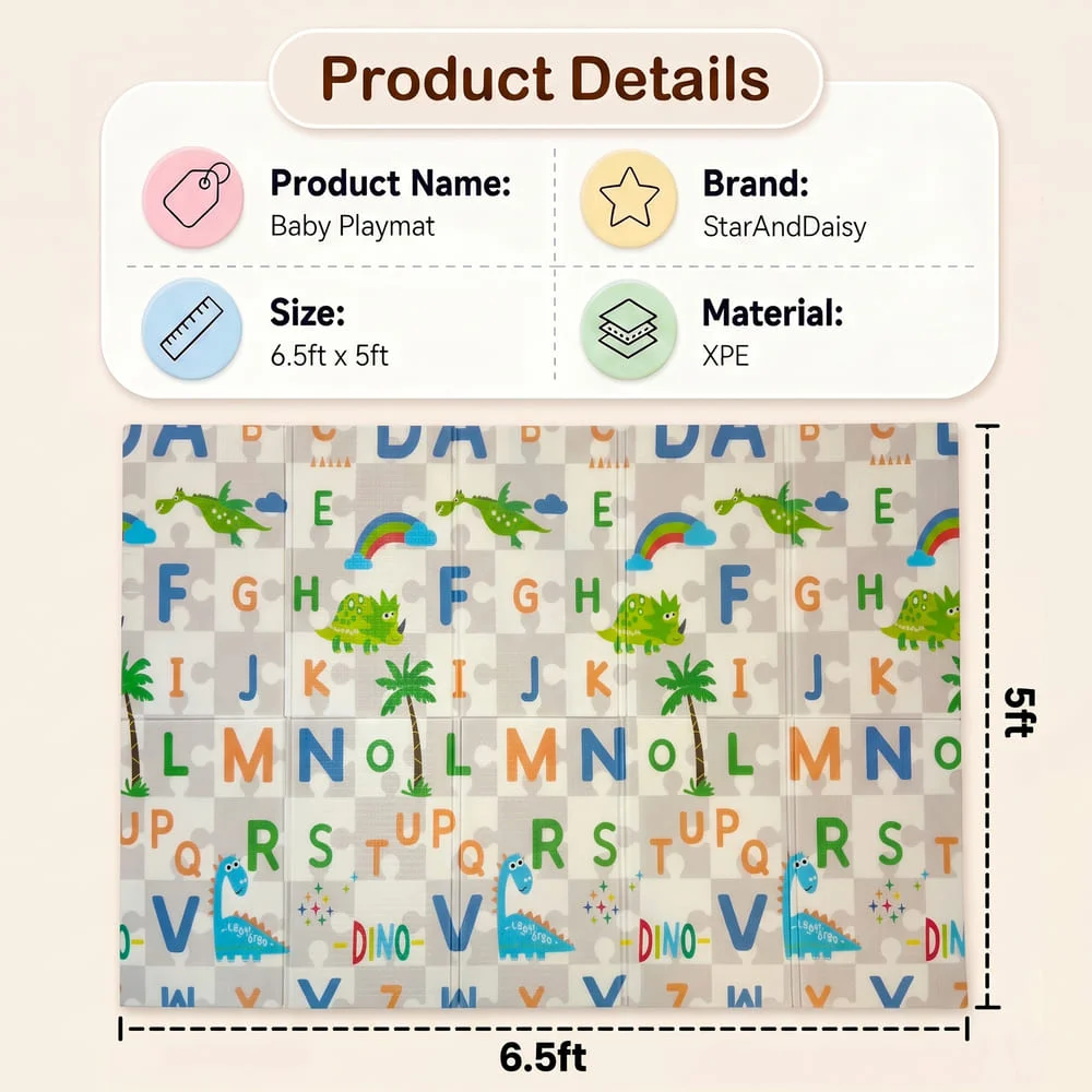 Alphabet & giraffe print playmat