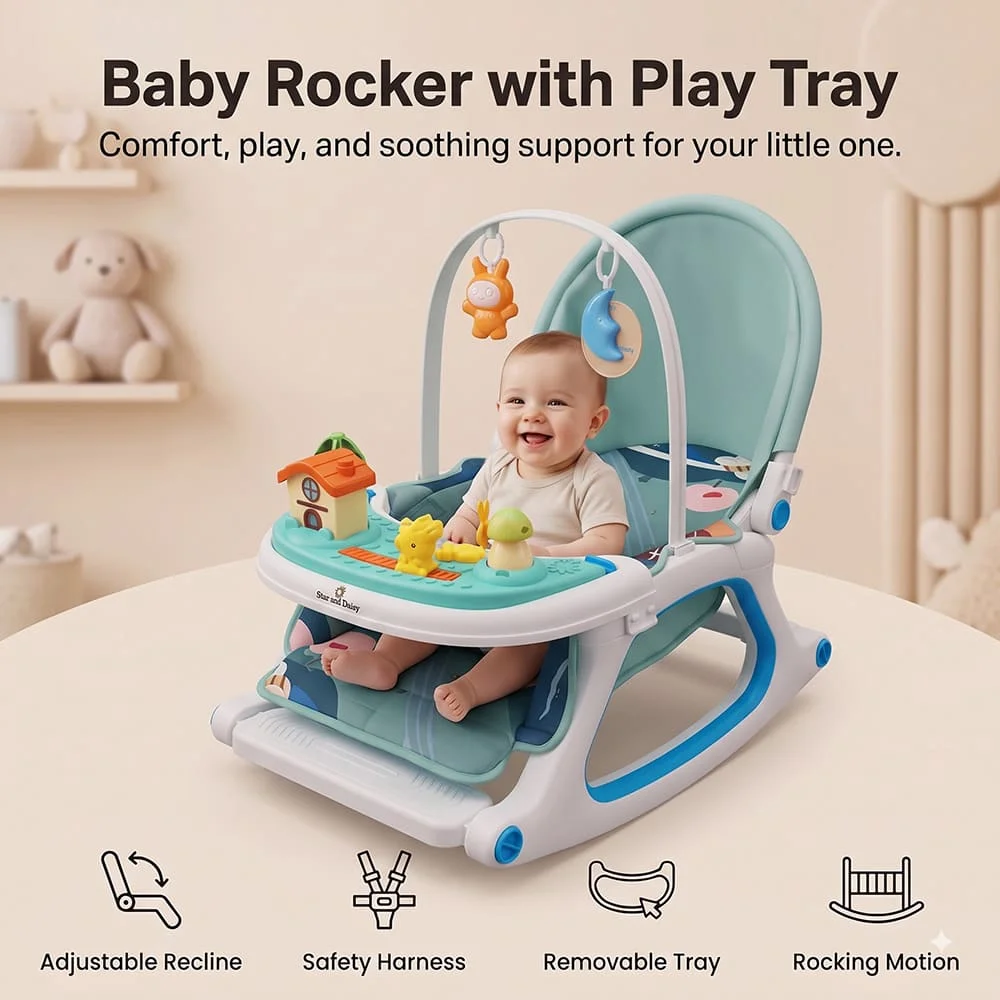 Dreamy baby rocking chair blue2