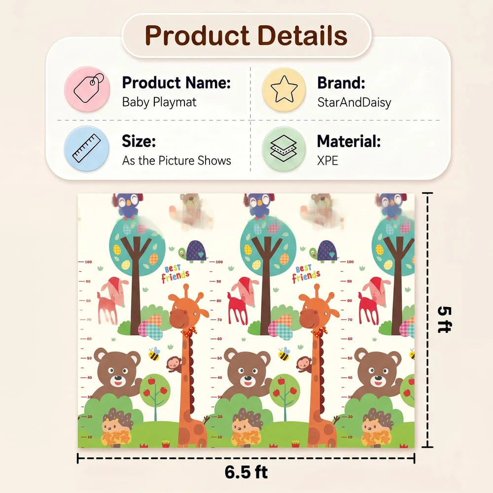 Giraffe & Bear Print playmat