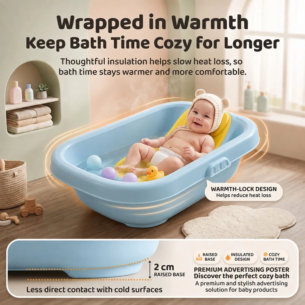 Premium Baby Bathtub With Bath Support yellow green 6