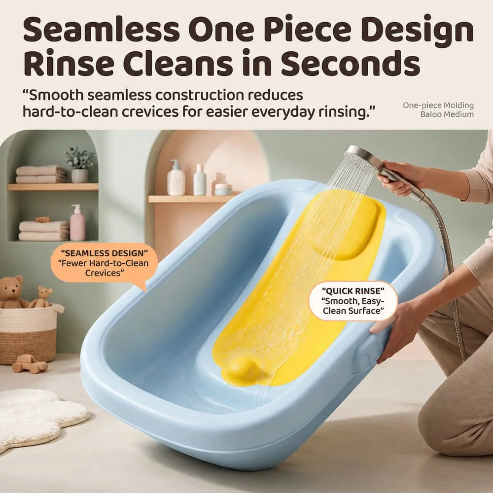 Premium Baby Bathtub With Bath Support yellow green 7