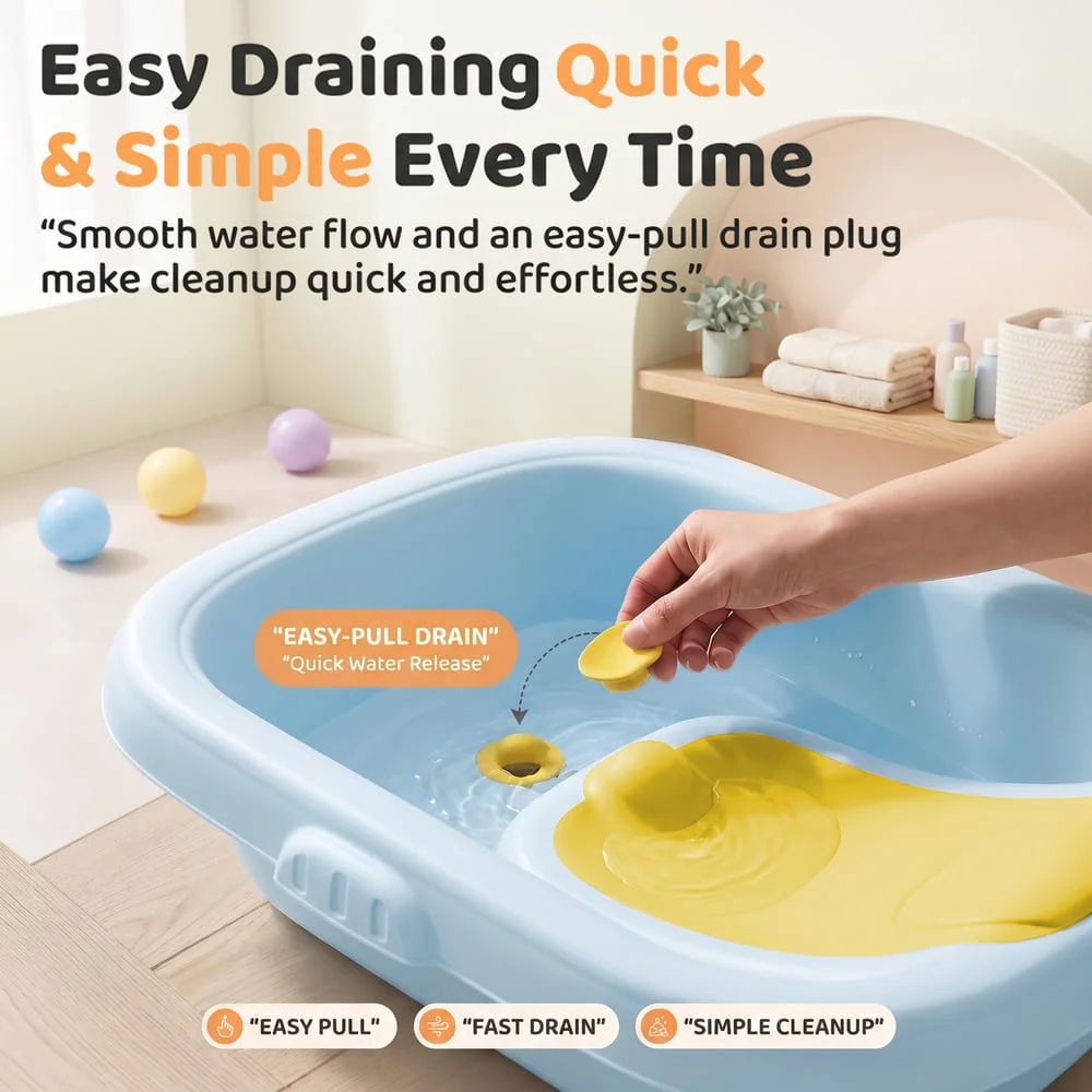 Premium Baby Bathtub With Bath Support yellow green 8