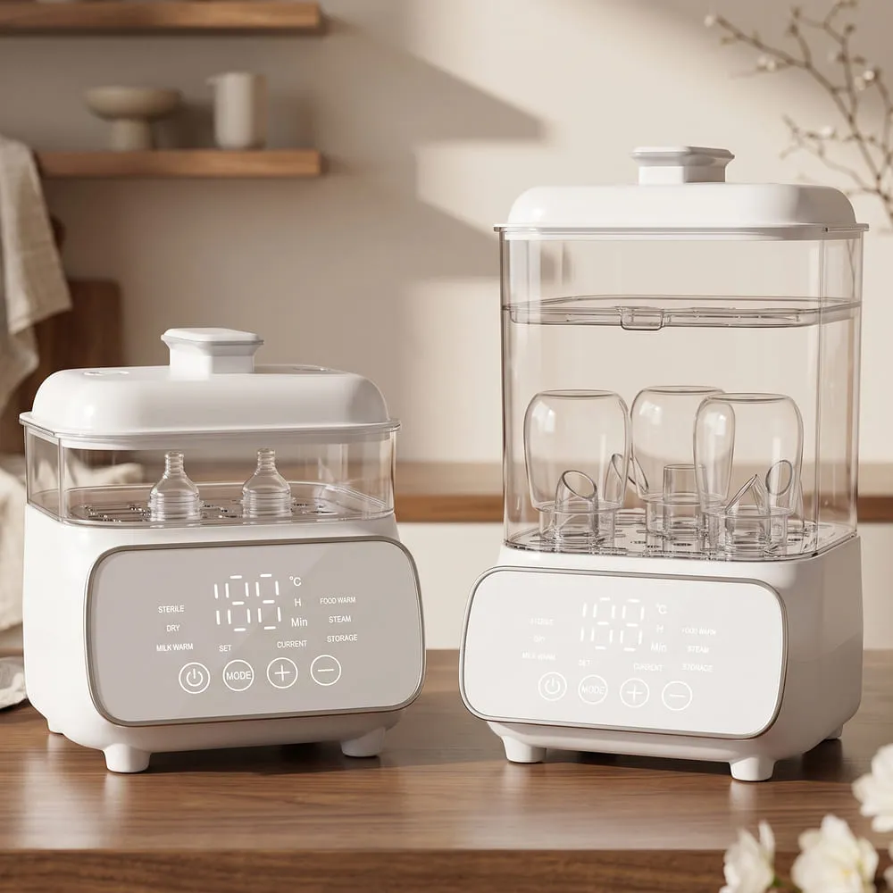 StarAndDaisy Sterilizer 7-in-1 Pro Baby Bottle Sterilizer, Dryer, with Storage, Large-Capacity Chamber, and Digital Touch Control