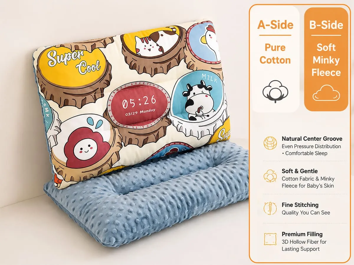 Baby Pillow Double-Sided Washable, Comfortable And Soft