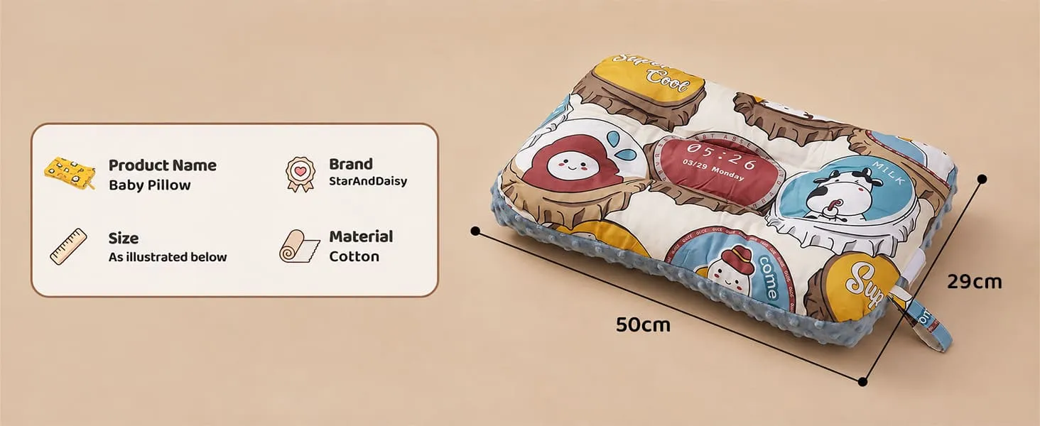 Baby Pillow Double-Sided Washable, Comfortable And Soft