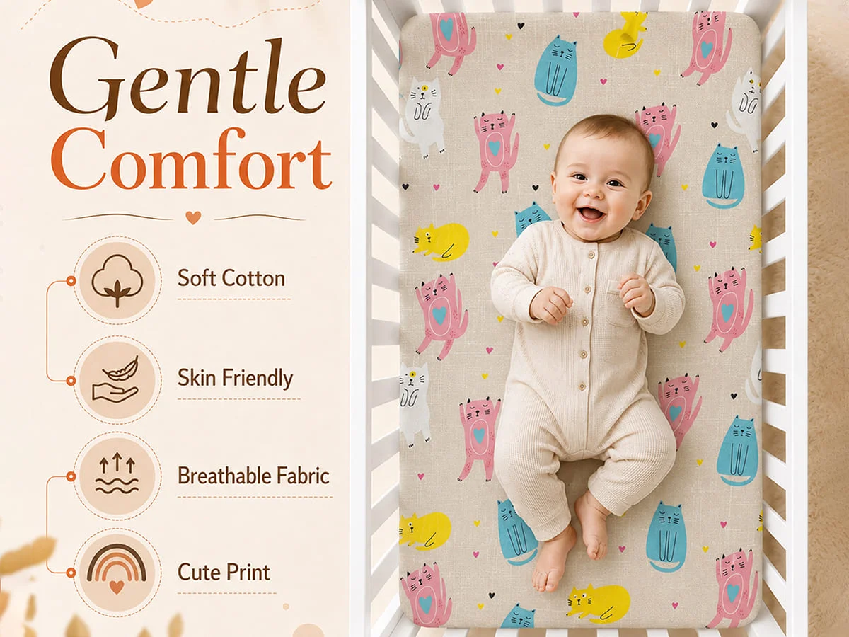 Cotton Baby BedsheetCotton Baby Bedsheet