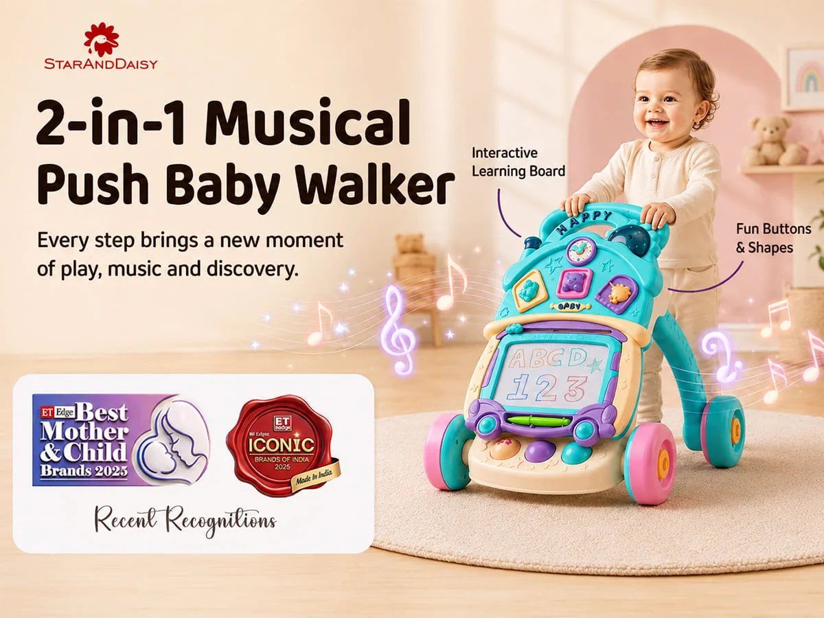 Push Walker for Baby with Doodle