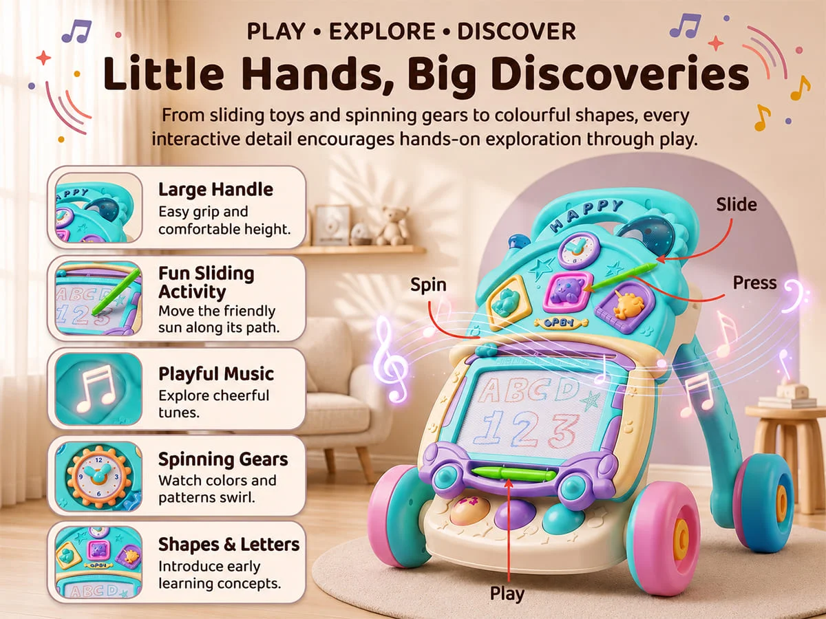 Push Walker for Baby with Doodle