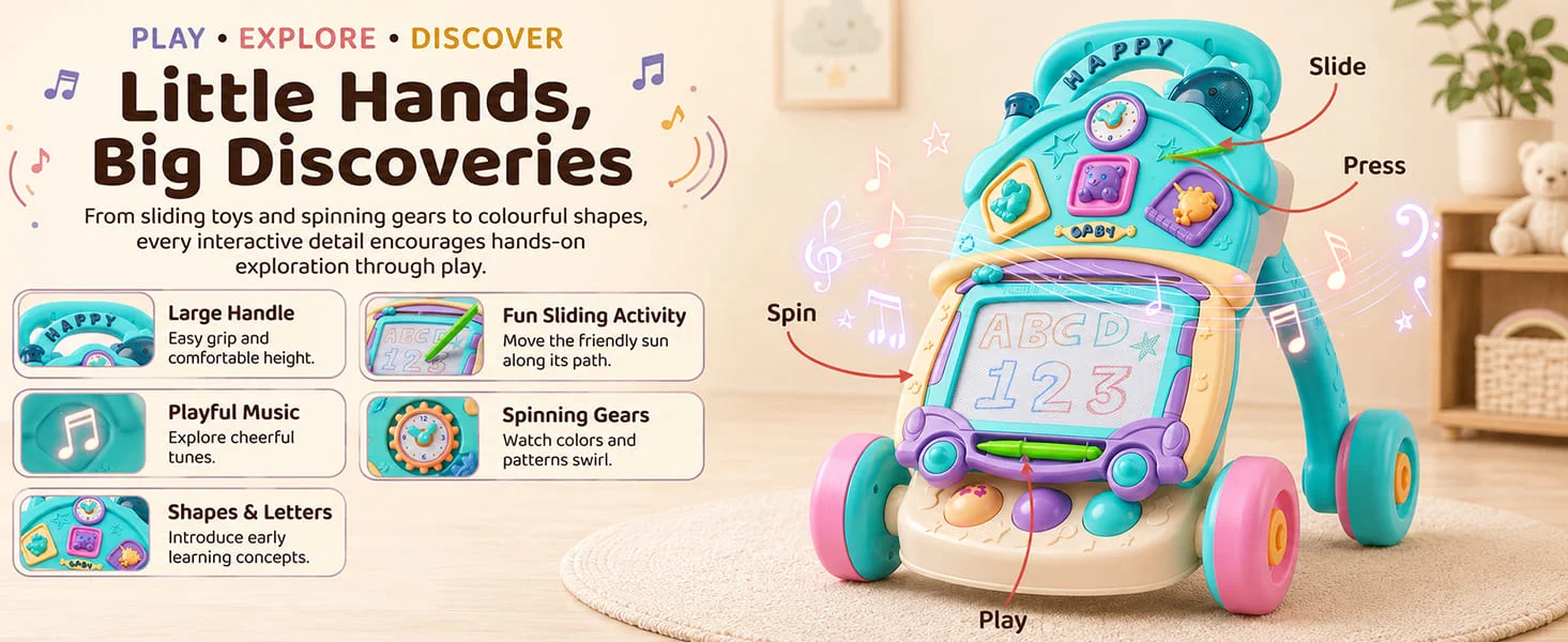 Push Walker for Baby with Doodle