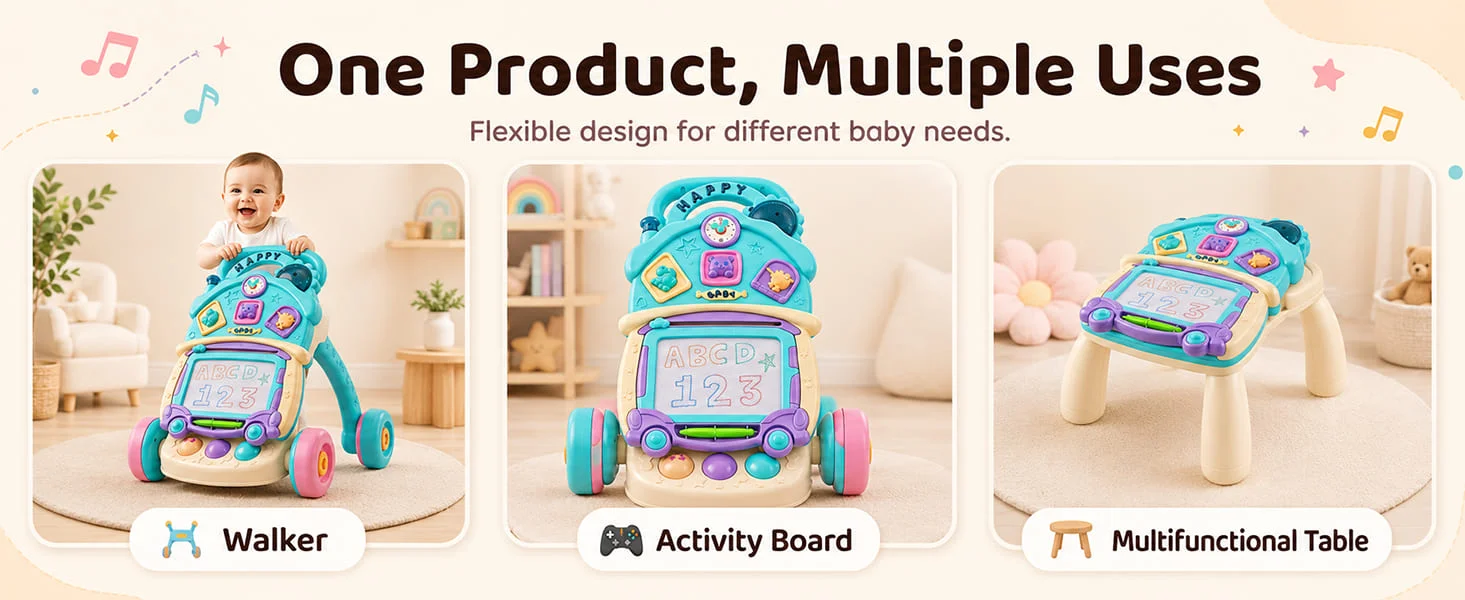 Push Walker for Baby with Doodle