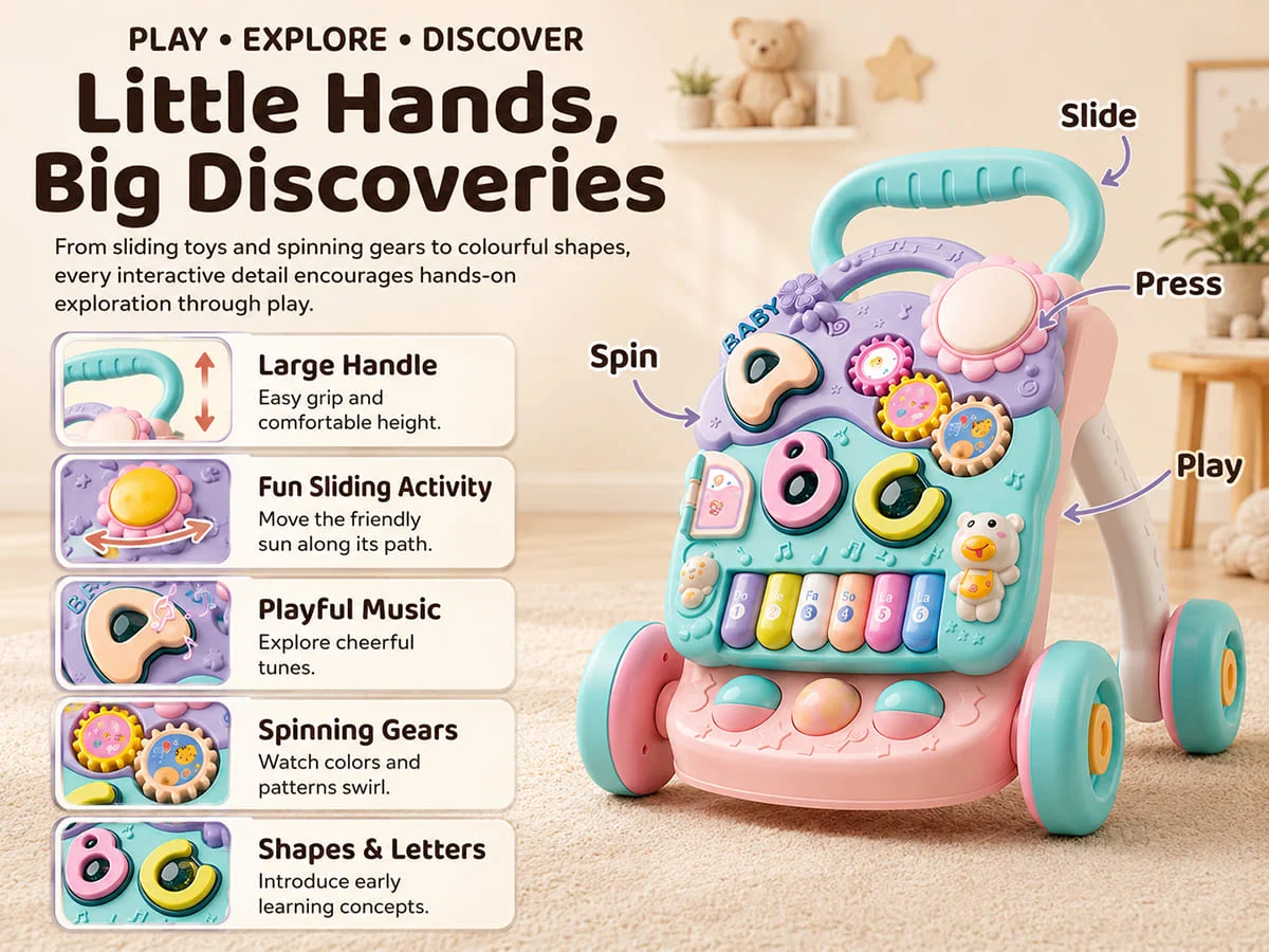 Baby Push Walker with Piano